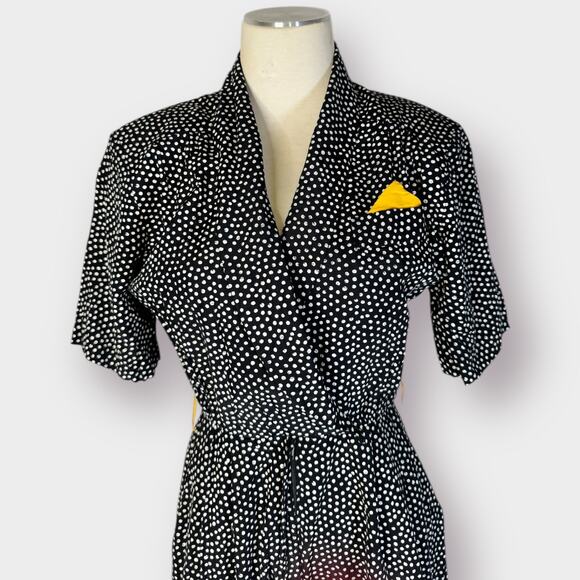 80s Dawn Joy Polka Dot Short Sleeve Romper Size S - Picture 2 of 6